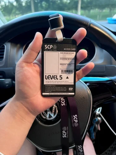 SCP ID Badge Holder - Level 0 to 5 Access SCP Foundation ID Badge Card Holder Access Card Cover photo review