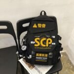 SCP Foundation School Backpack Cute Design for SCP Fans Black