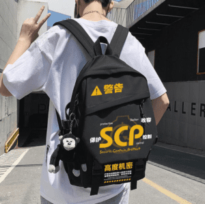 SCP Foundation School Backpack Cute Design for SCP Fans Black