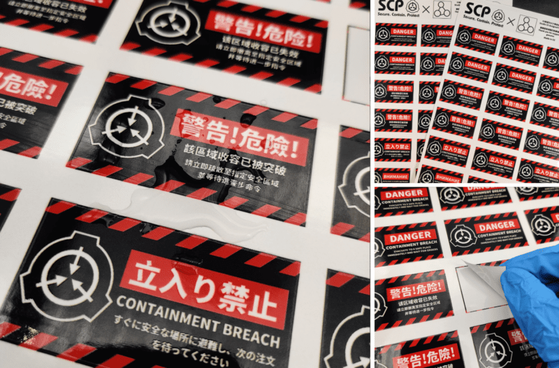 SCP Containment Breach Warning Stickers